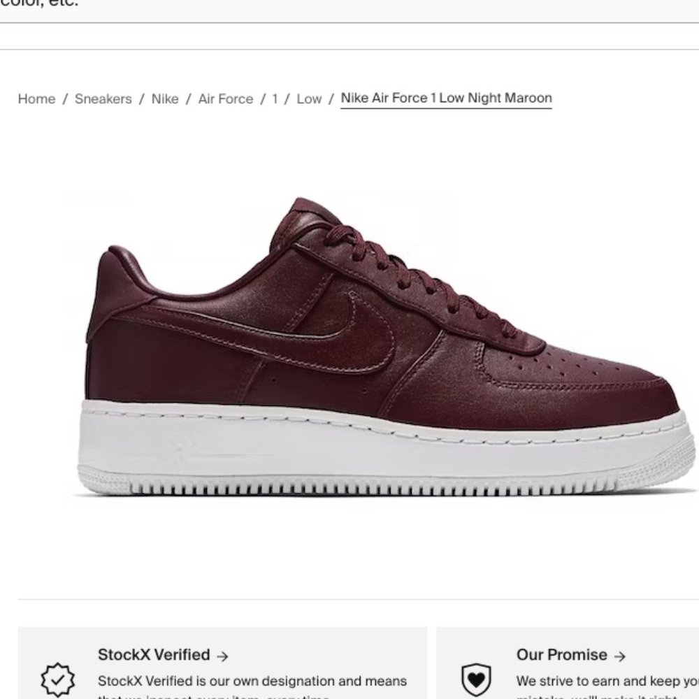 Nike Air Force 1 Low - in Night Maroon Color